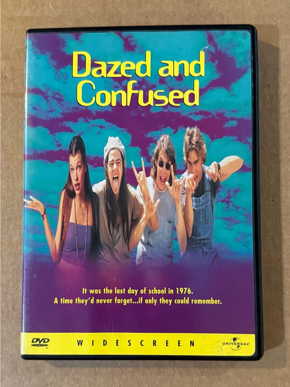 Universal Dazed and Confused DVD — Purple & Yellow Accents - Excellent Condition